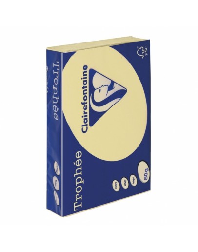 PAPIER COULEUR CLAIREFONTAINE TROPHÉE Jaune Canari A4 80Gr