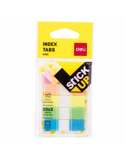 DELI FILM INDEX 44X12MM 20 Feuilles Couleurs assorties