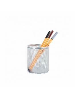Pot à stylo métal gris