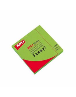 Bloc notes Apli 75x75 mm vert brillant 100 feuilles