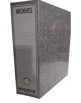 BOITE ARCHIVE PLASTIFIE DOS DE 10 GRIS - SODEBS