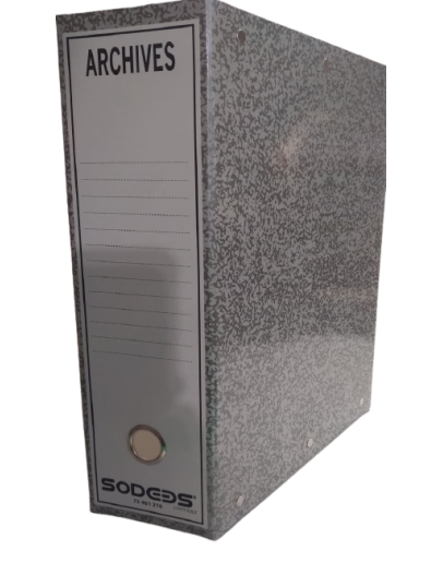 BOITE ARCHIVE PLASTIFIE DOS DE 10 GRIS - SODEBS