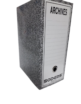 BOITE-ARCHIVE-CARTONNE-plastifie-DOS-DE 15 GRIS - SODEBS