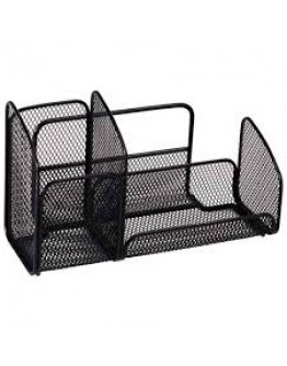 ORGANISATEUR DE BUREAU METAL 3 COMPARTIMENTS NOIR